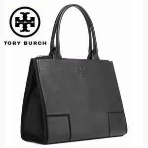 Tory Burch Ella Canvas and Leather Tote